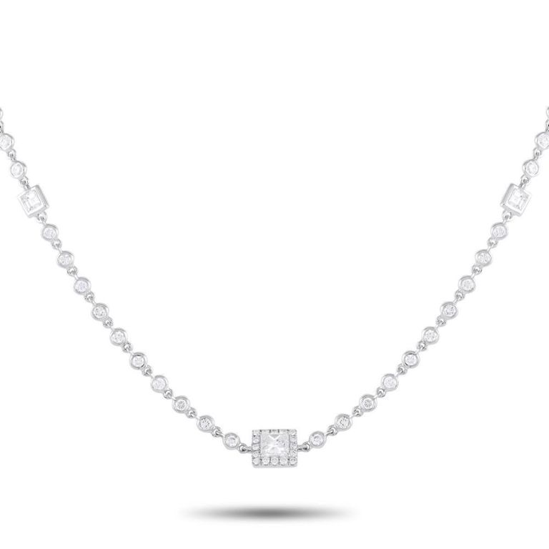 18k white gold diamond necklace