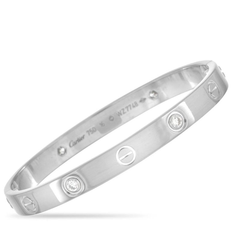18k white gold diamond Love bracelet