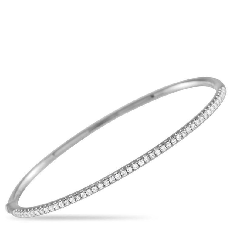 18k white gold diamond bangle bracelet