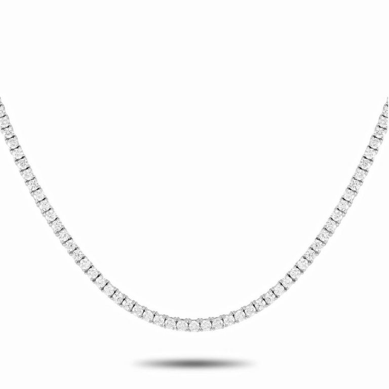 14k white gold lab-grown diamond necklace