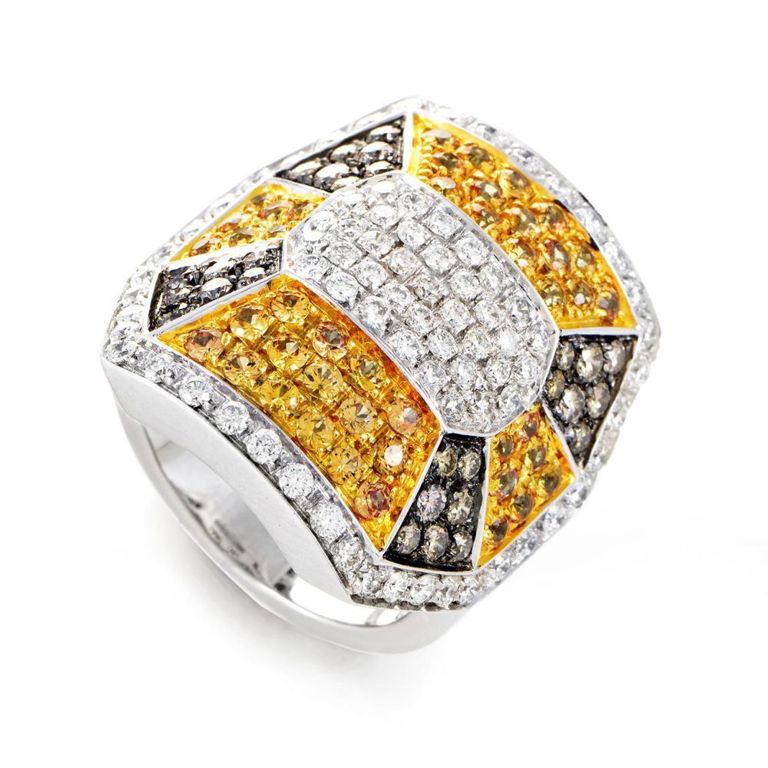 18k white gold diamond sapphire ring