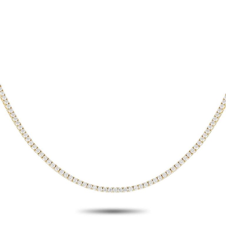 14k yellow gold lab diamond necklace
