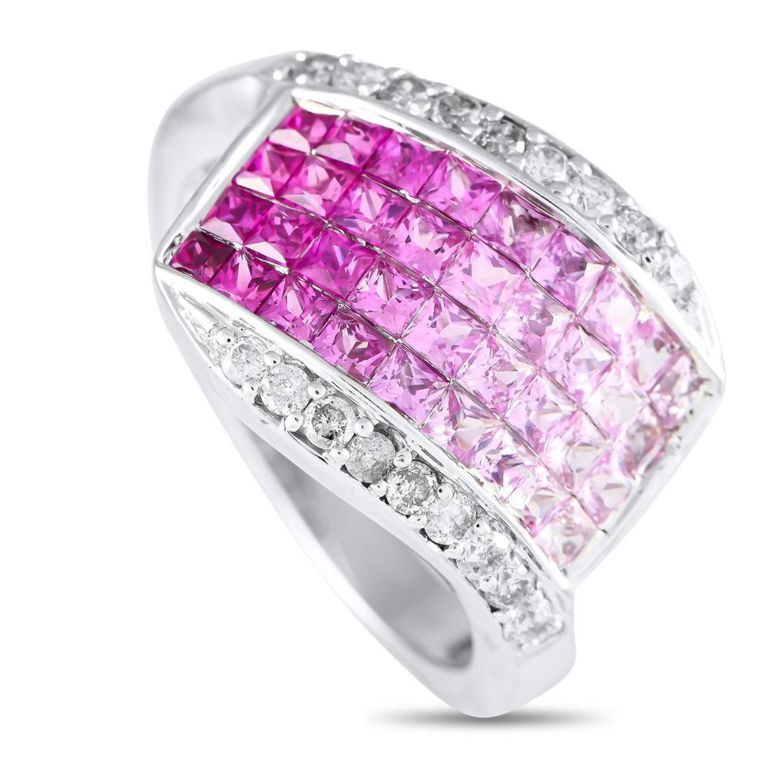 14k white gold diamond ruby ring