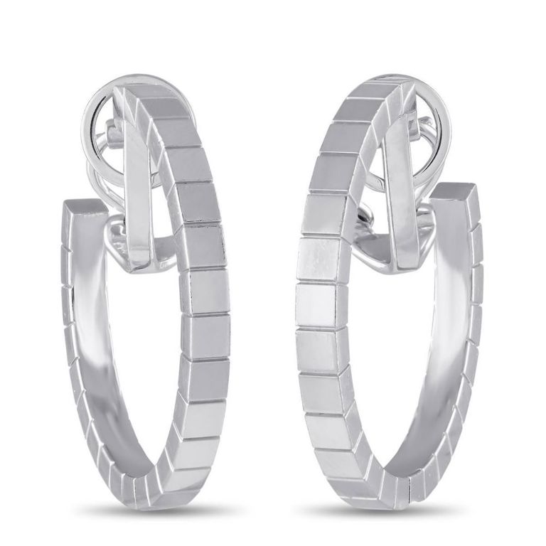 18k white gold hoop earrings