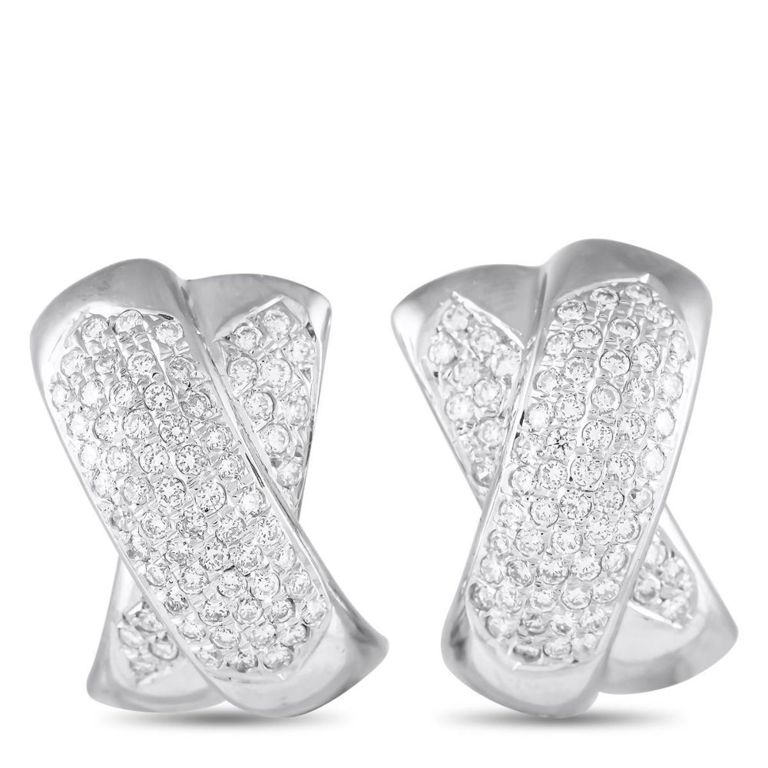 18k white gold diamond earrings