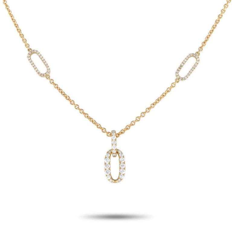 18k yellow gold diamond necklace