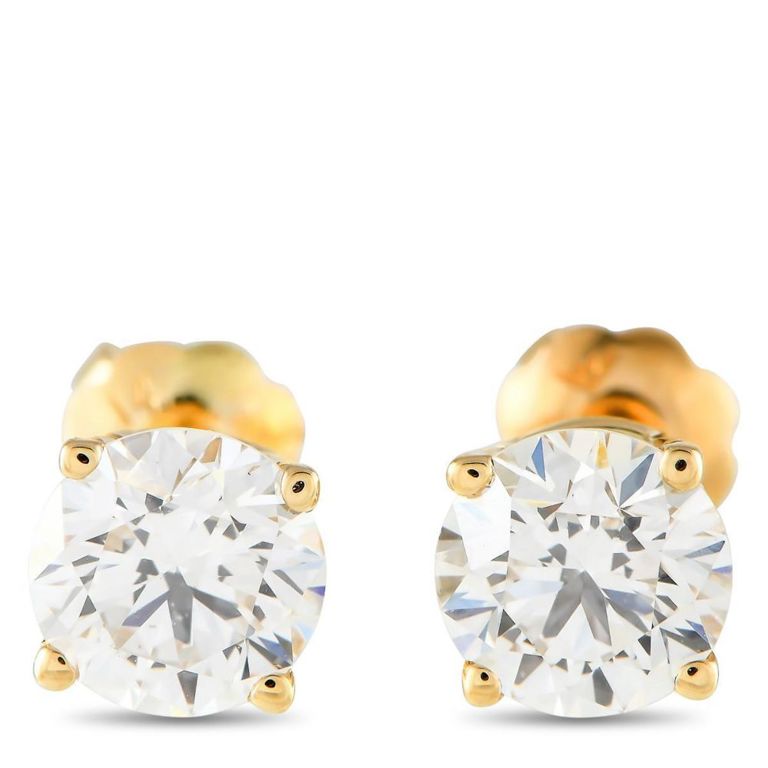 14k yellow gold lab diamond stud earrings