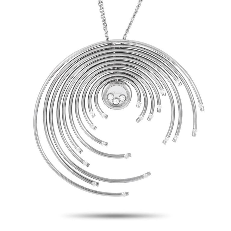18k white gold diamond pendant necklace