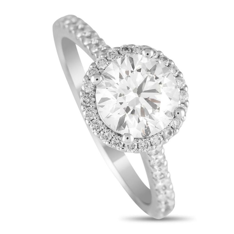 14k white gold lab diamond ring