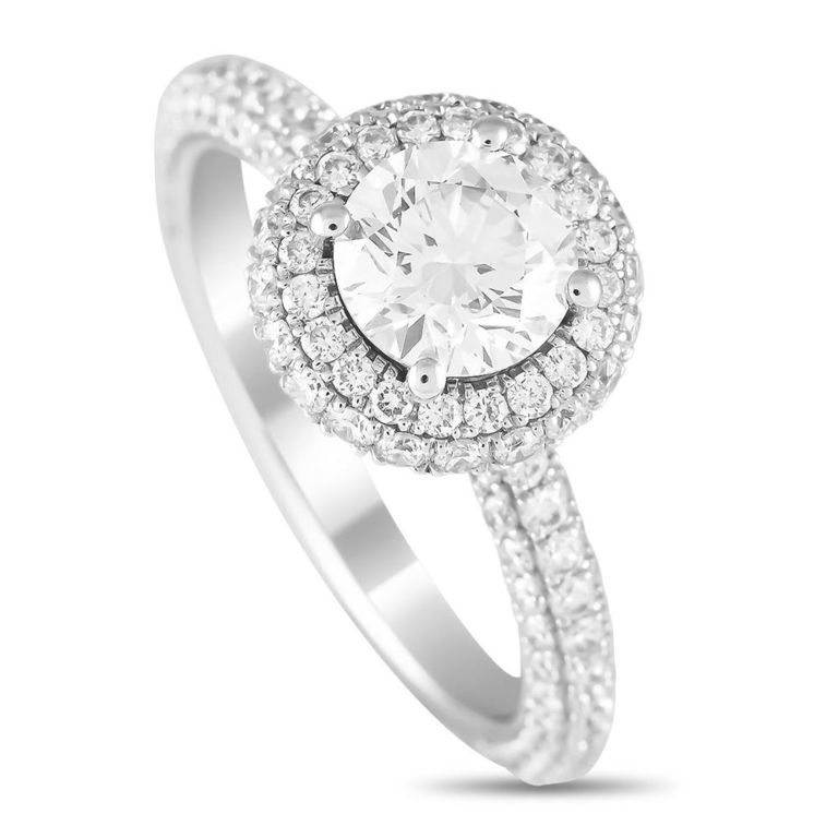 14k white gold lab diamond ring