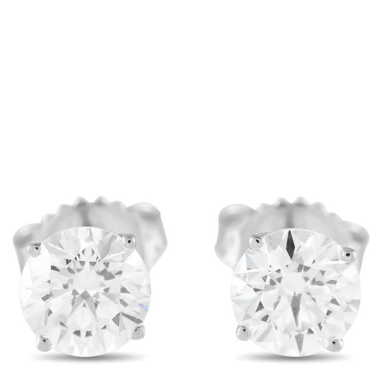 14k white gold lab diamond earrings