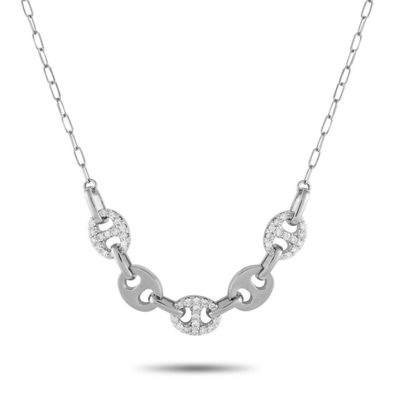 14k white gold diamond necklace
