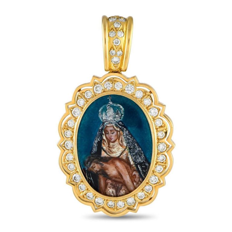 18k yellow gold diamond pendant
