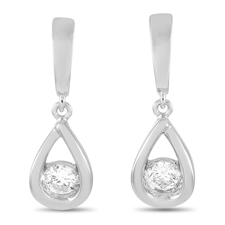 14k white gold diamond earrings