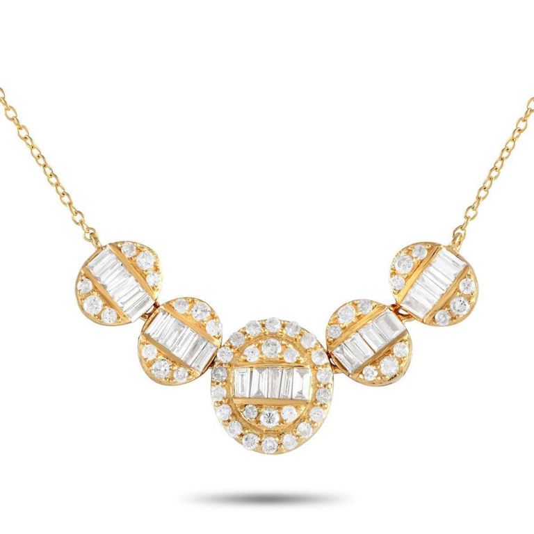 14k yellow gold diamond necklace