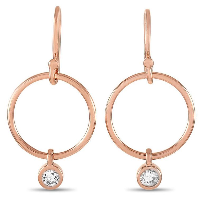 14k rose gold diamond earrings
