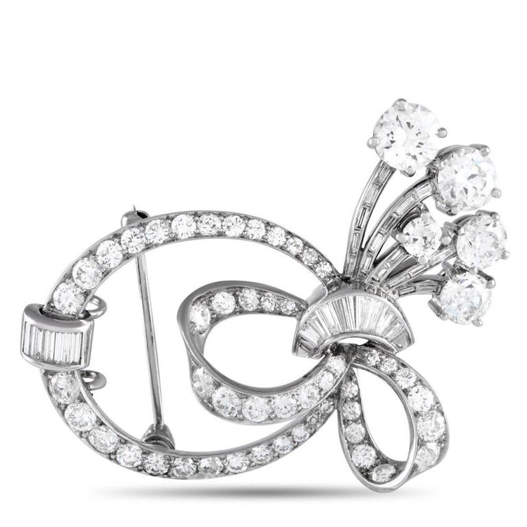 Platinum diamond brooch