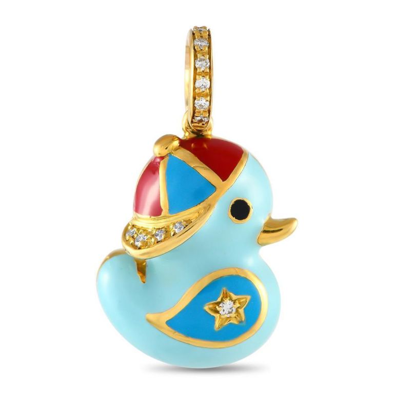 18k yellow gold duck charm