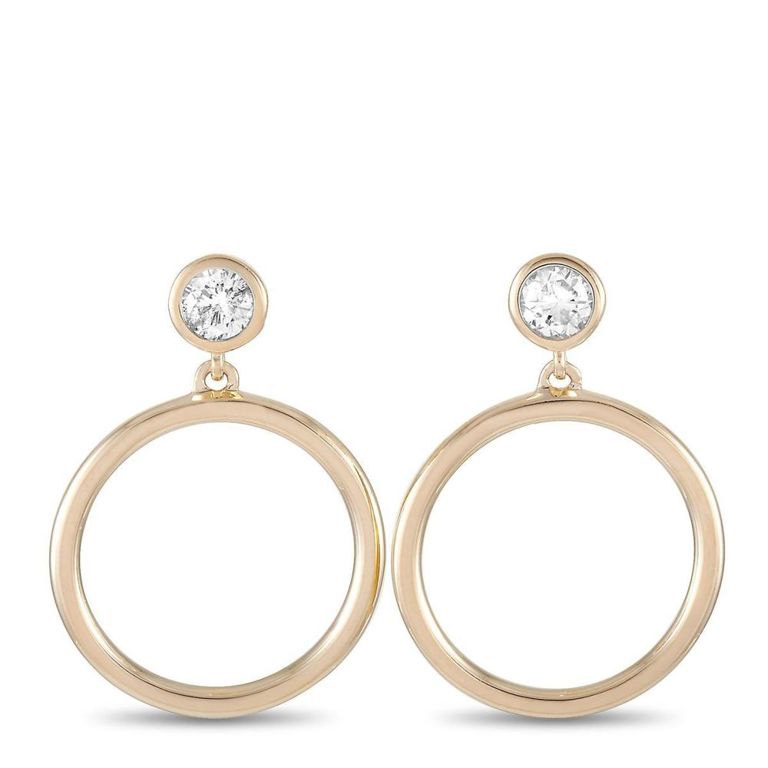 14k yellow gold diamond earrings
