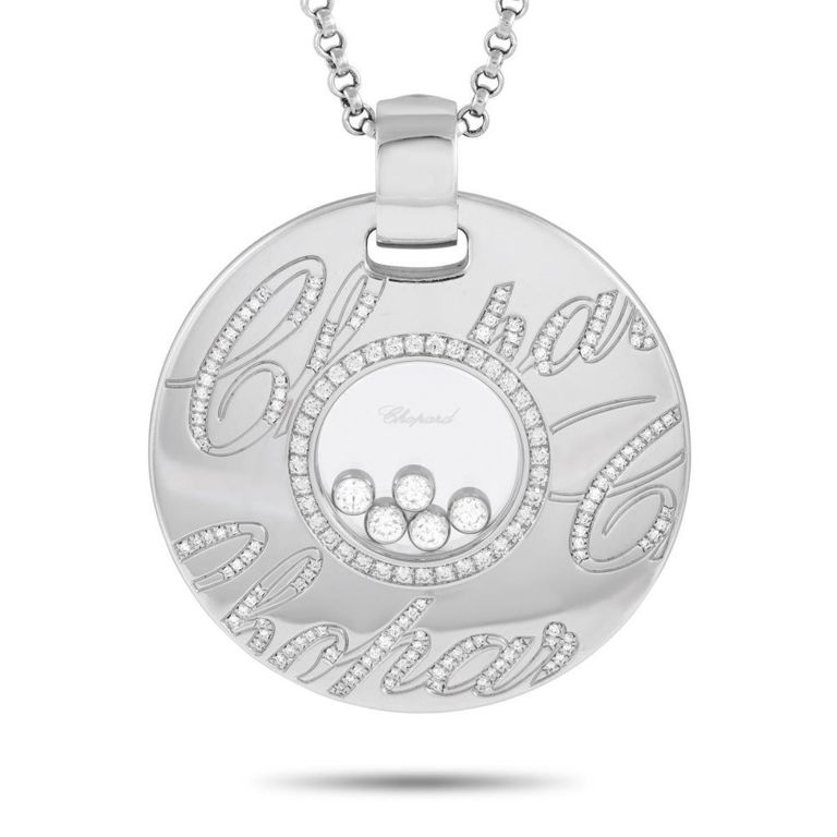 18k white gold diamond pendant necklace