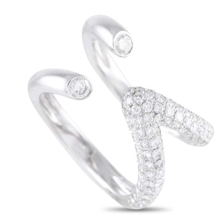 18k white gold diamond open ring
