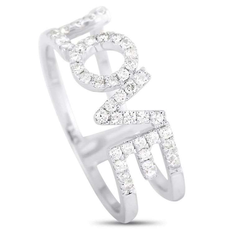 14k white gold diamond ring