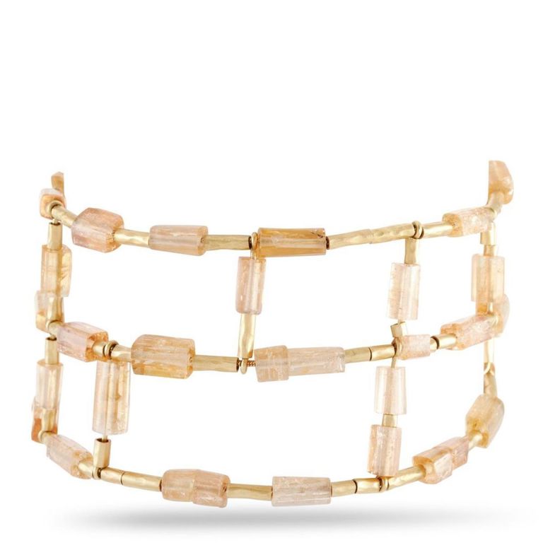 18k yellow gold diamond topaz bracelet