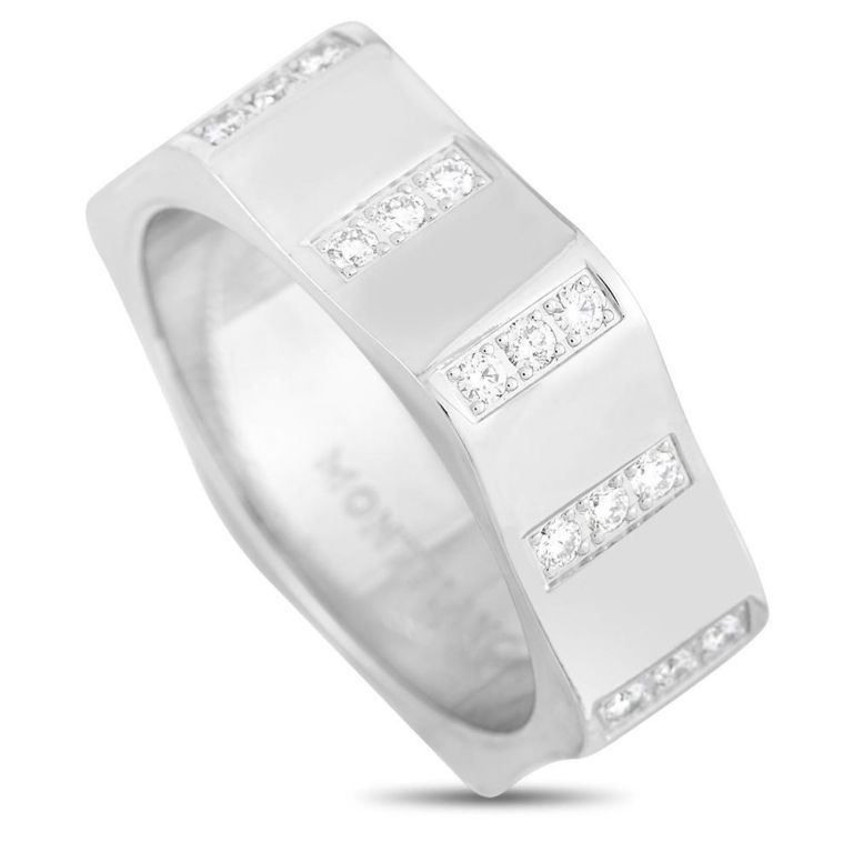 18k white gold diamond band ring