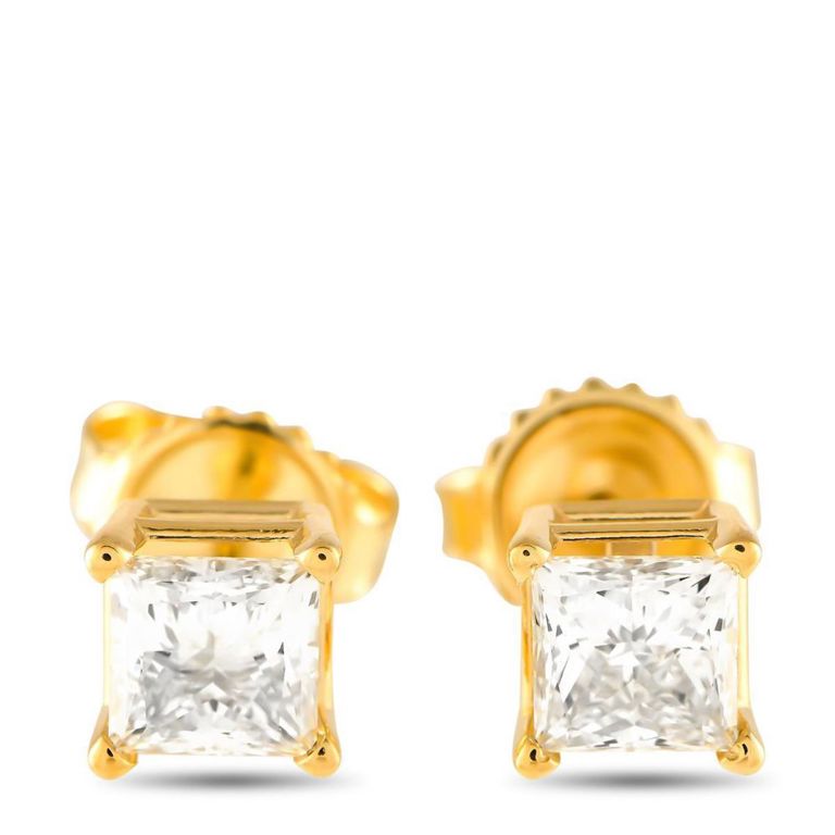 14k yellow gold diamond earrings