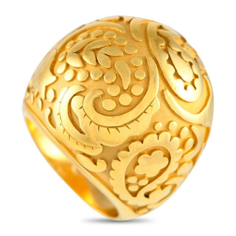 18k yellow gold aqua dome ring