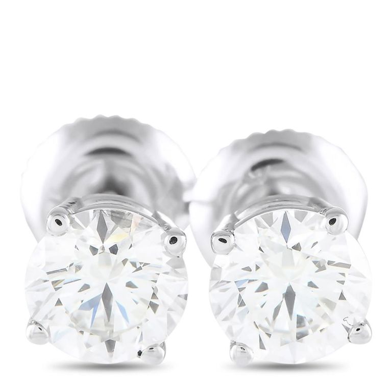 14k white gold diamond earrings