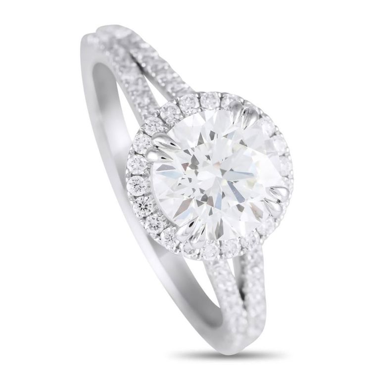 14k white gold lab diamond ring
