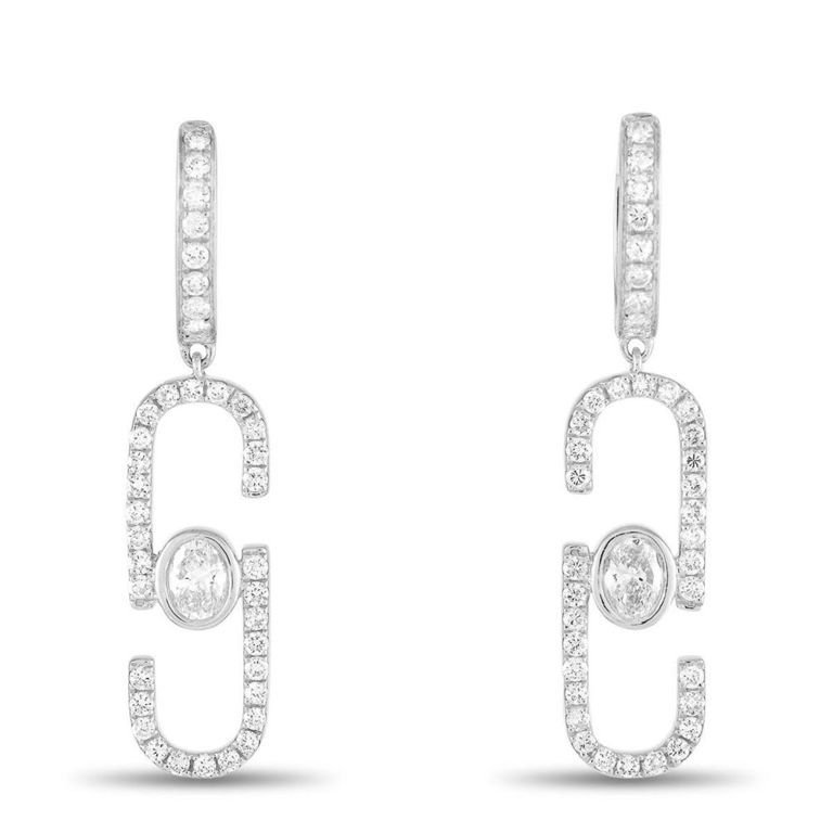 18k white gold diamond earrings