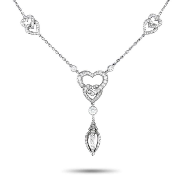 18k white gold diamond necklace
