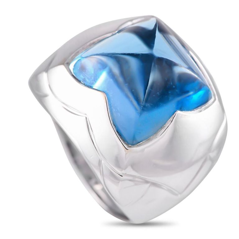 18k white gold topaz ring