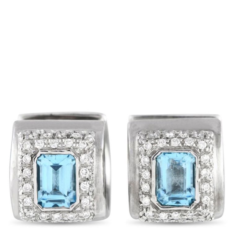 18k white gold diamond earrings