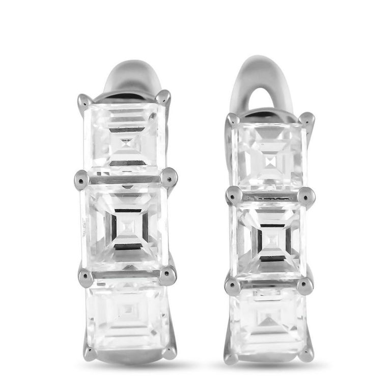 18k white gold diamond earrings