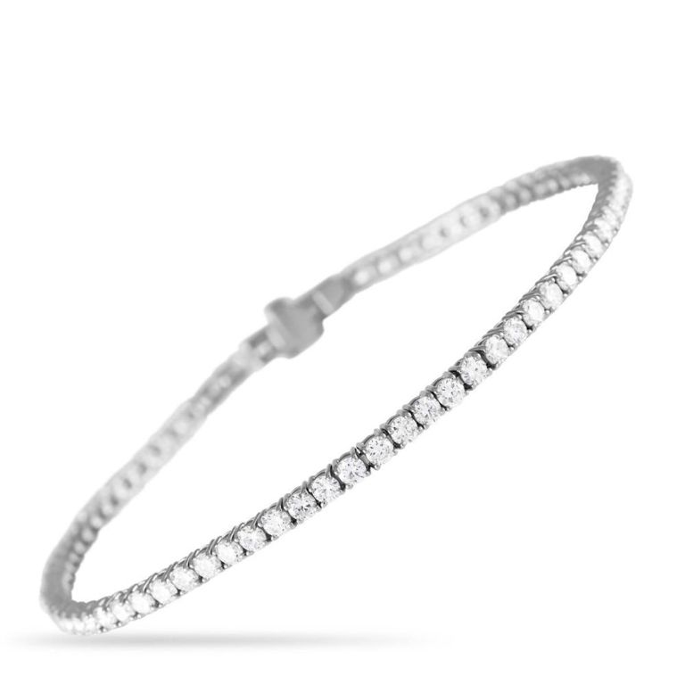 14k white gold diamond tennis bracelet
