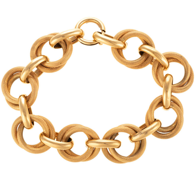 18k yellow gold link bracelet