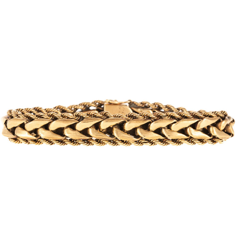 14k yellow gold fancy link bracelet