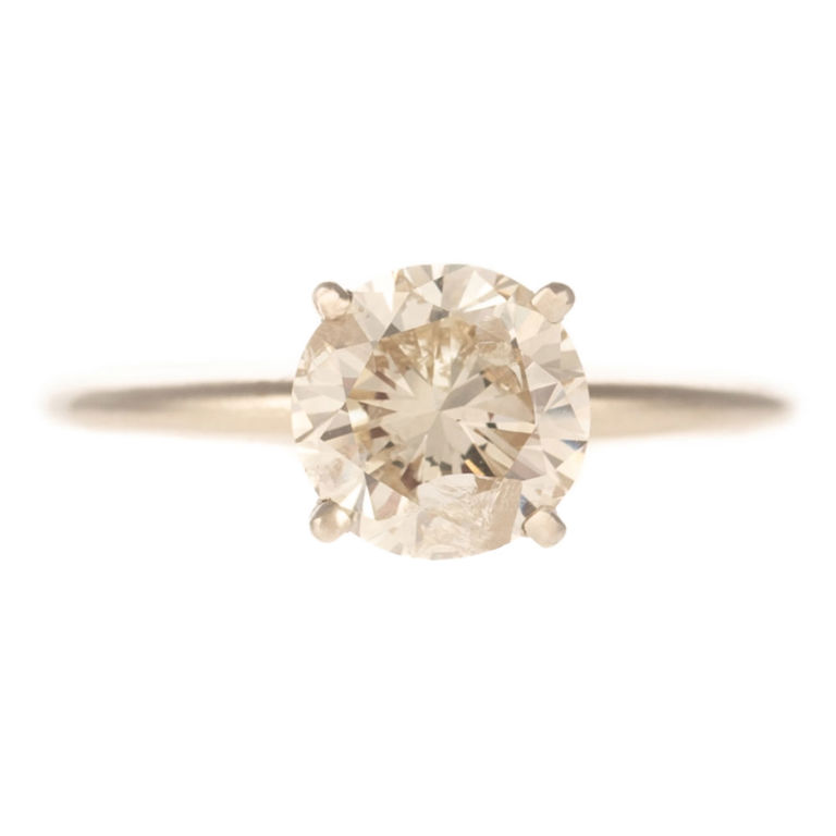 14k yellow gold diamond solitaire ring