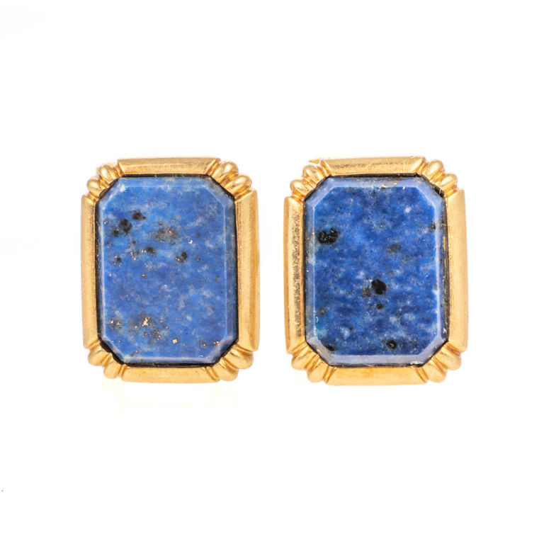 18k yellow gold lapis lazuli cufflinks