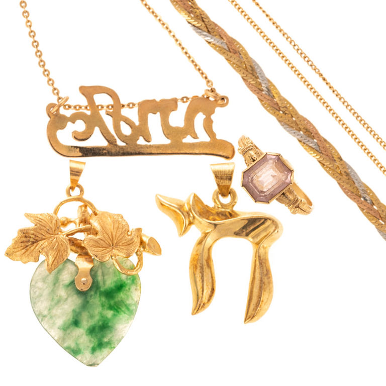 Collection of 14k and 10k gold jewelry