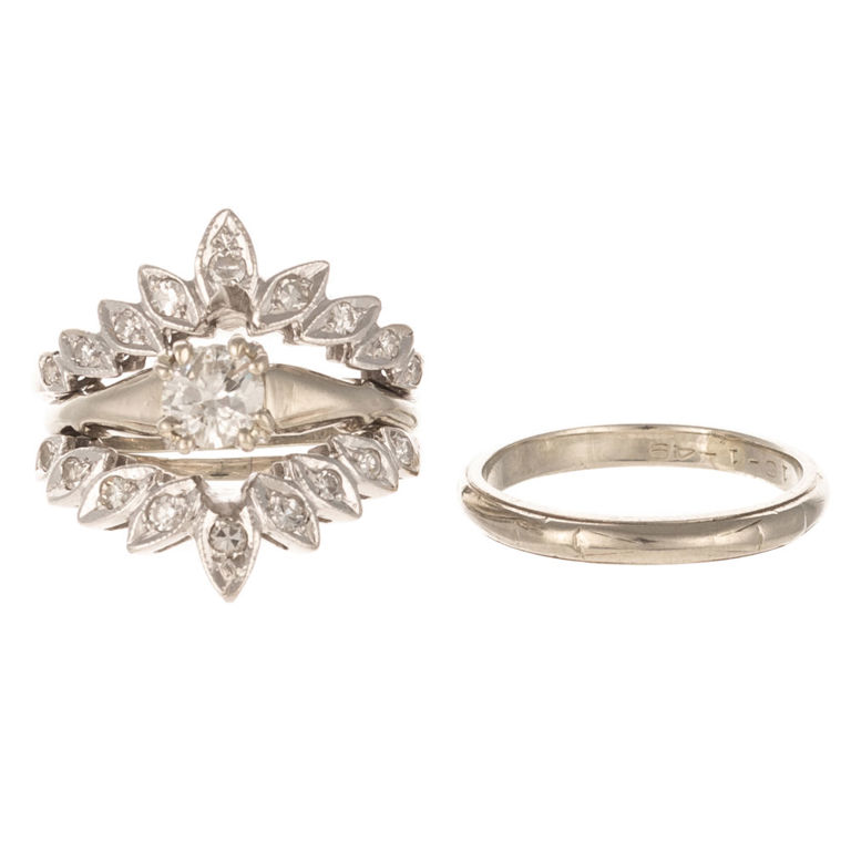 Three white gold wedding rings