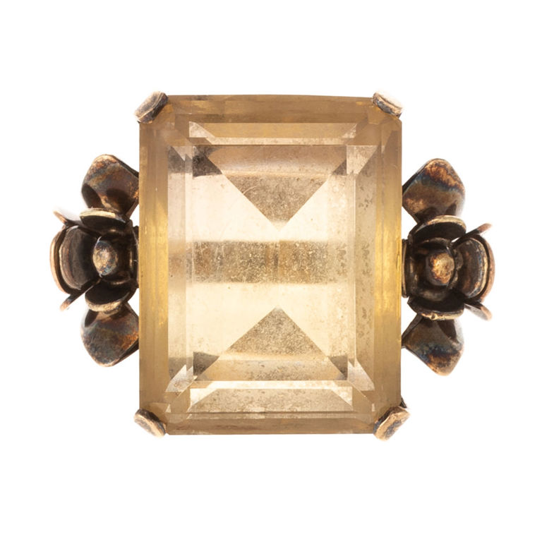 10k yellow gold citrine ring