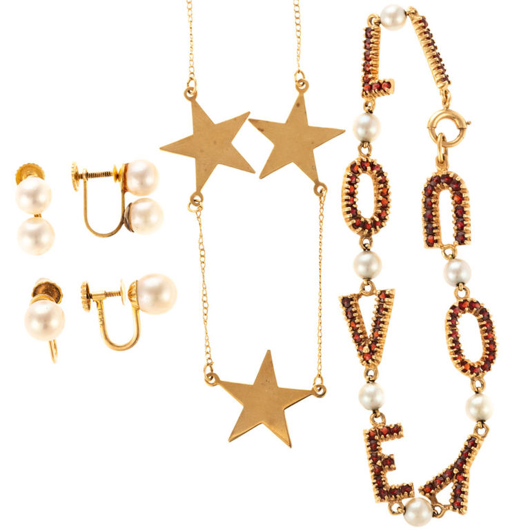 Collection of 14k yellow gold jewelry