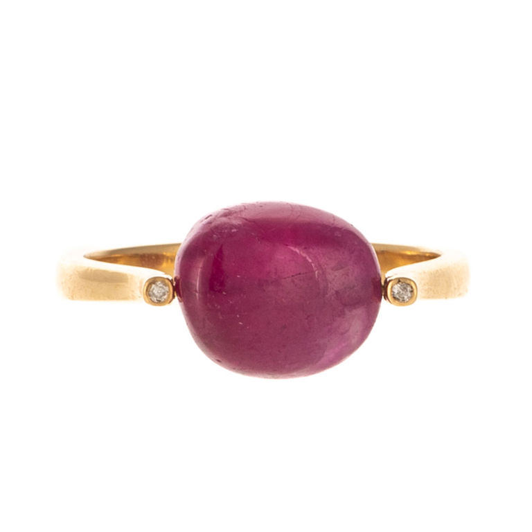 18k yellow gold ruby and diamond ring