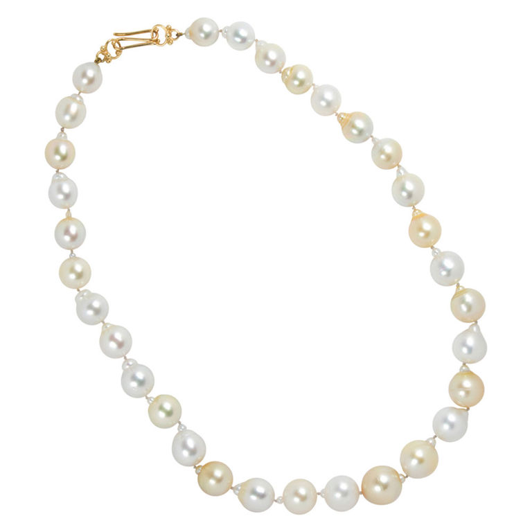 18k gold cultured pearl necklace