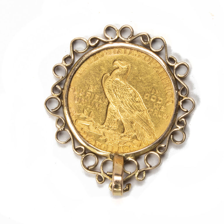 14k gold coin pendant