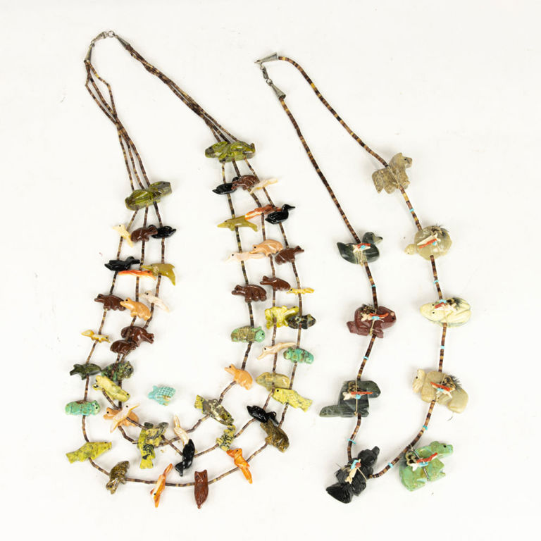 Semi-precious stone fetish necklaces